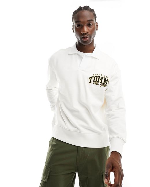 Tommy Jeans relaxed luxe varsity rugby shirt