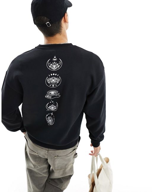 Jack & Jones oversized sweatshirt with celestial spine back print