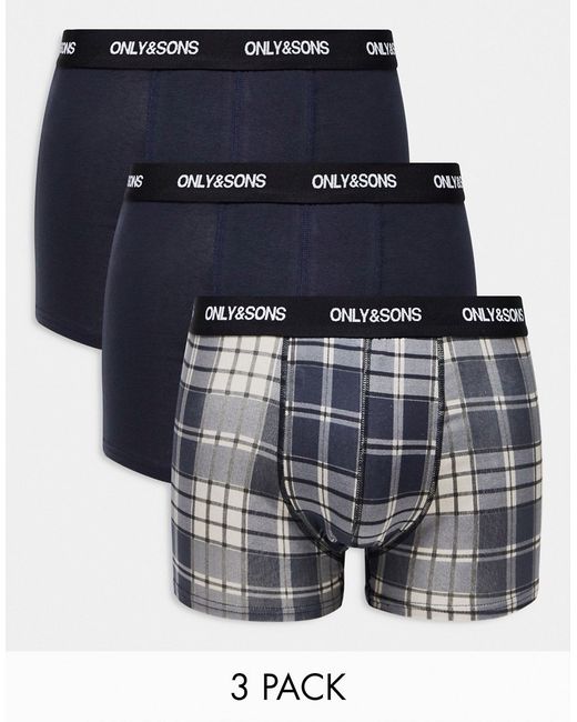 Only & Sons 3 pack trunks check