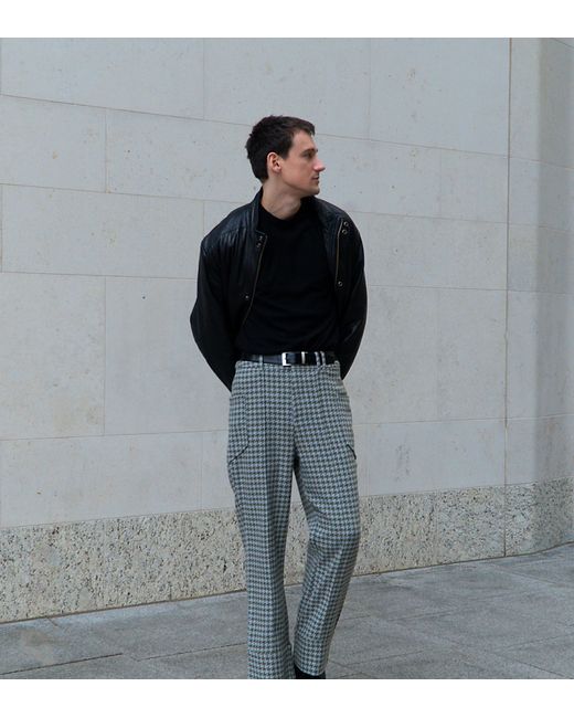 Labelrail x Isaac Hudson wide leg houndstooth slouchy pants deep