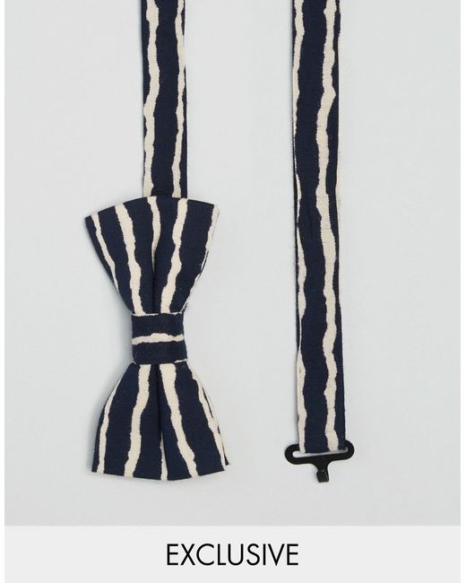 Reclaimed Vintage Stripe Bow Tie In