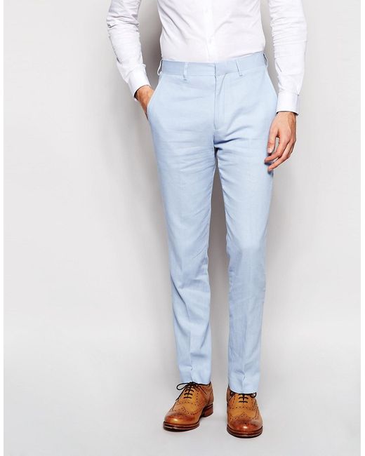 French Connection Linen Suit Trousers in Slim Fit