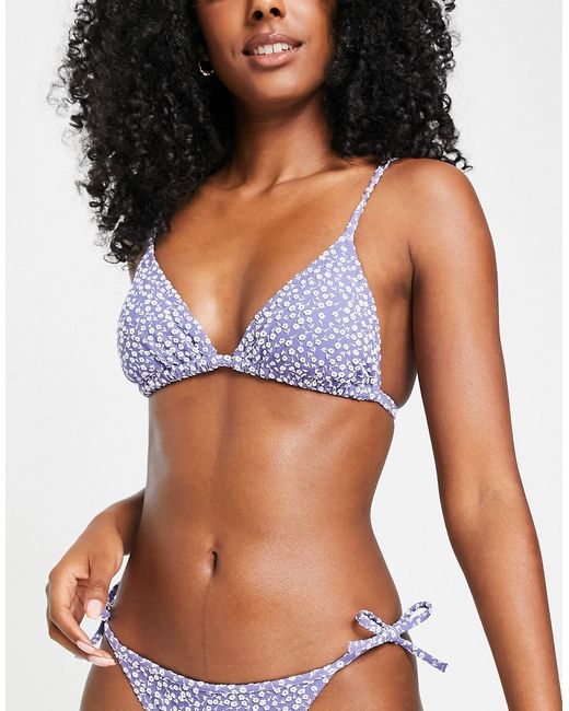 Other Stories triangle bikini top ditsy floral print