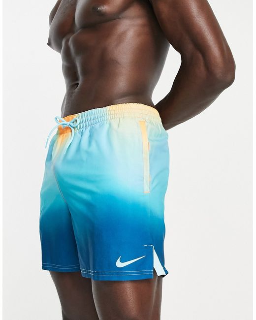 Nike Swimming Explore 5 inch tie dye swim shorts and blue