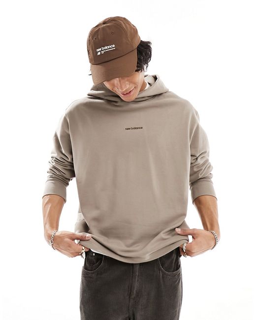 New Balance Linear hoodie mushroom-