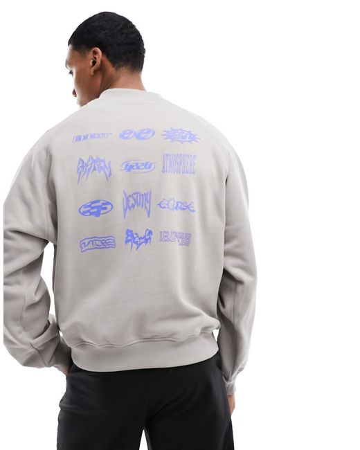 Weekday raglan sweatshirt with front and back graphic prints