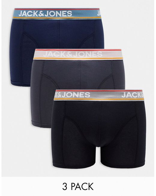 Jack & Jones 3 pack trunks black gray-
