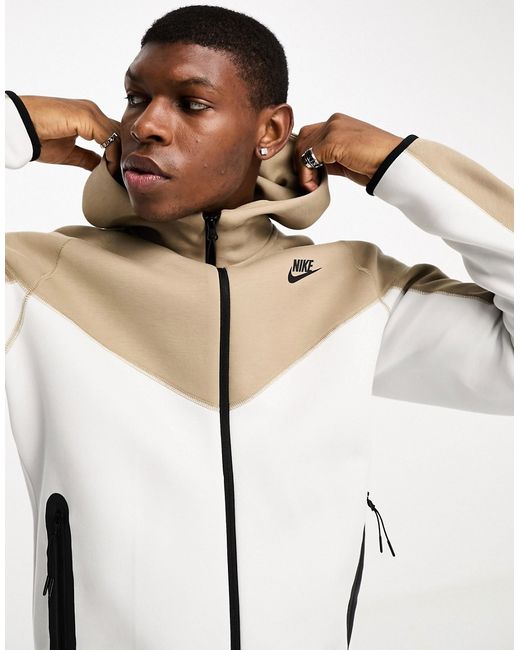 Nike Tech Fleece zip up hoodie stone and