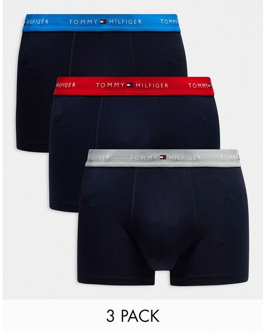 Tommy Hilfiger 3-pack trunks with colored logo waistband