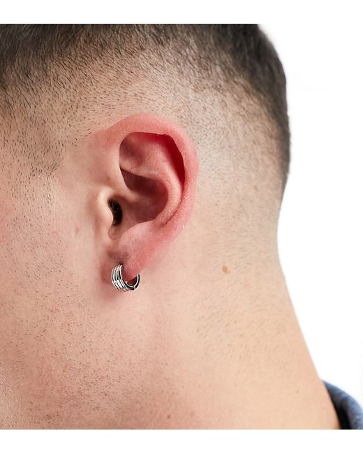 Wftw embossed detail hoop earrings