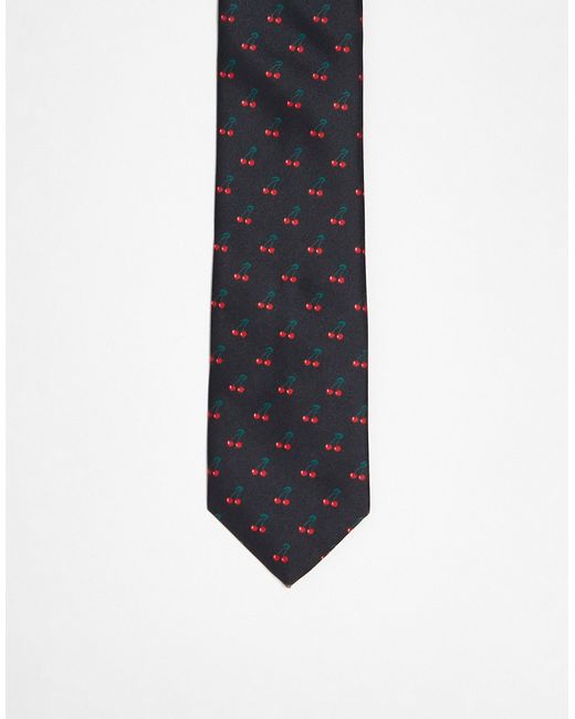 Asos Design standard tie with cherry print