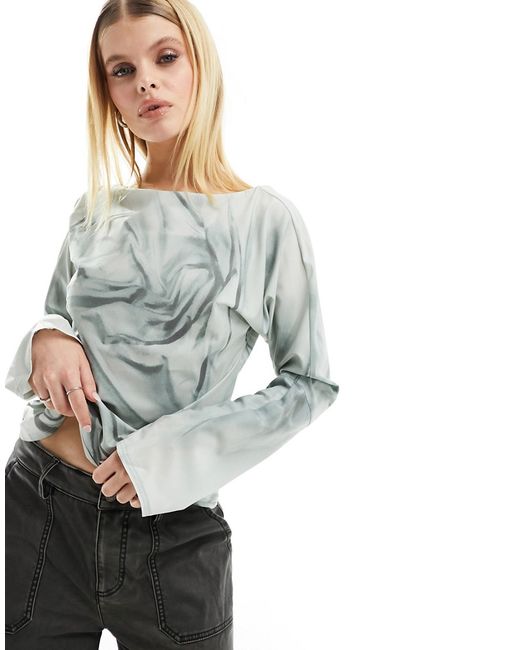 Weekday Derya blouse with drape open back print