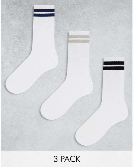 Bershka 3 pack colored stripe socks