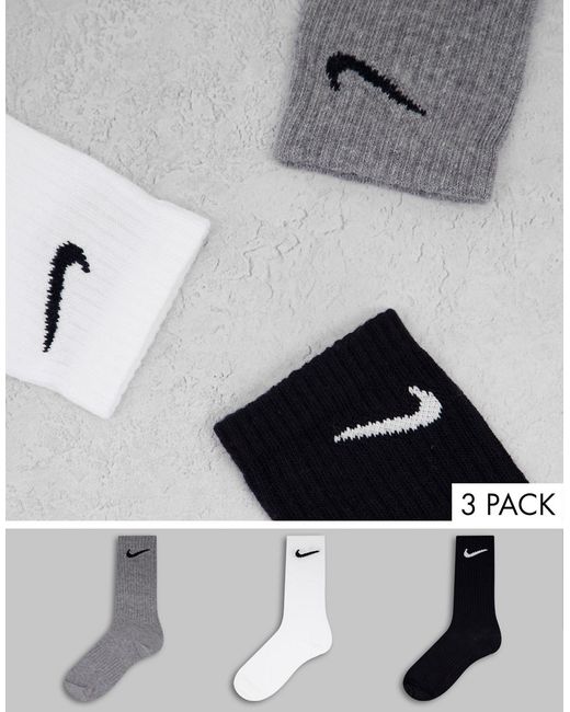 Nike Everyday Lightweight 3 pack socks gray