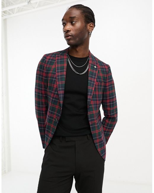 Twisted Tailor wool check suit jacket