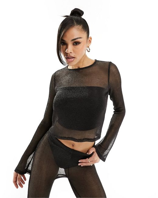 Asos Design jersey chainmail long sleeve top part of a set