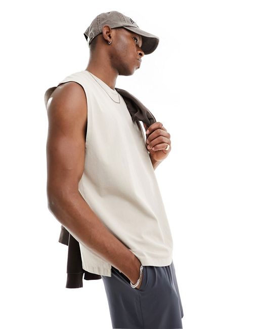 Asos 4505 pump training tank top with quick dry washed stone-
