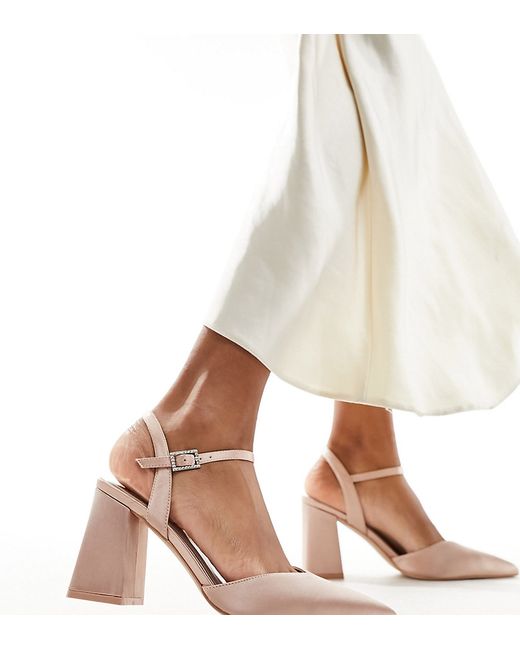 Be Mine Bridal embellished heeled shoes blush satin-