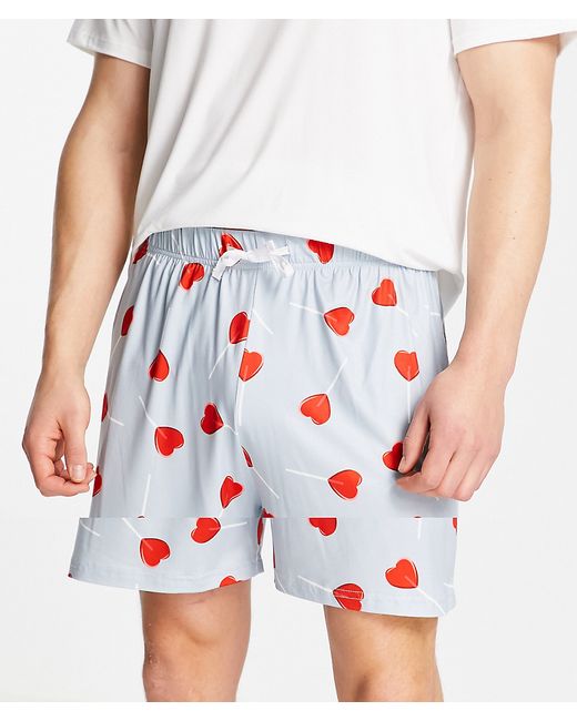 Loungeable boyfriend valentines short pajamas and white