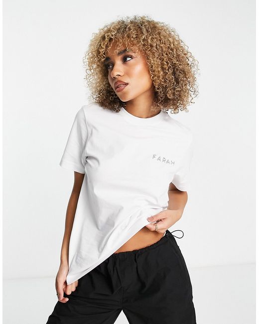 Farah Terry logo graphic boyfriend fit T-shirt with back print