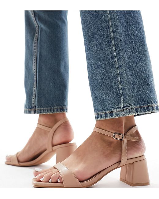 Glamorous Wide Fit low block heeled sandals