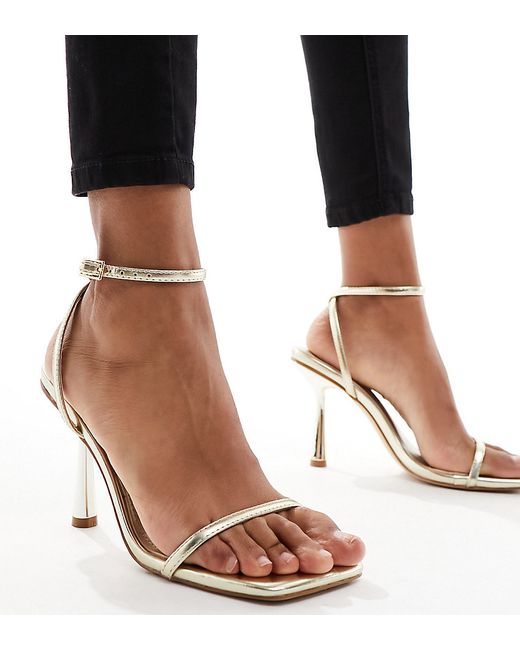 Simmi Wide Fit Simmi London Wide Fit Damira strappy barely there sandal