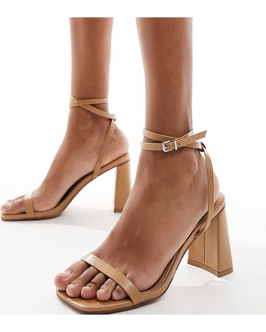 Simmi Wide Fit Simmi London Wide Fit Bia strappy block heeled sandal
