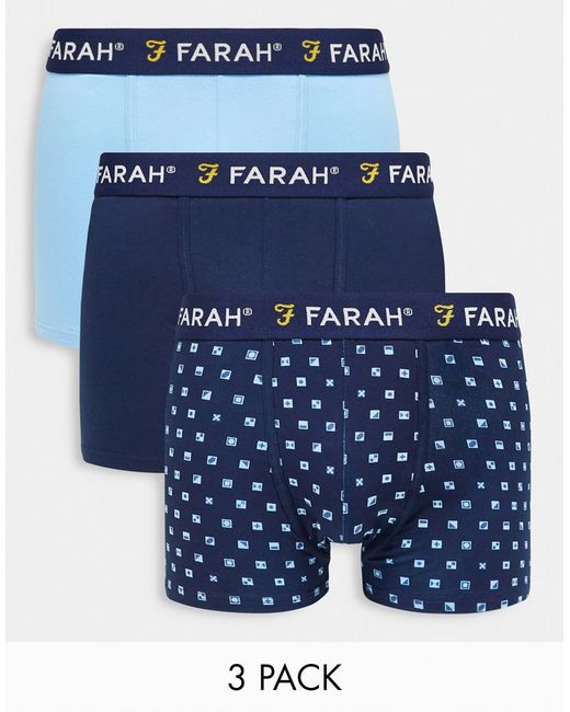 Farah 3 pack boxers and light blue