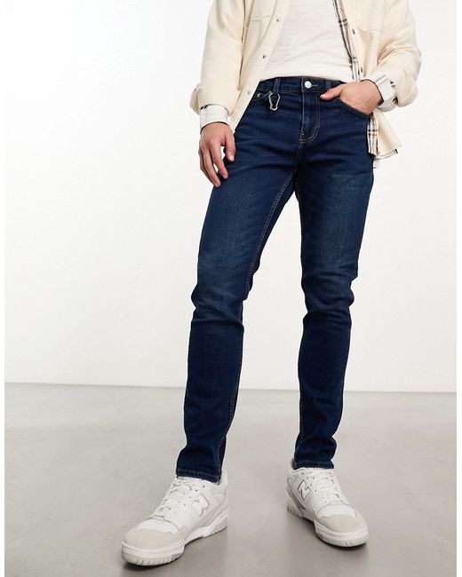 Only & Sons rope slim tapered fit jeans mid wash-