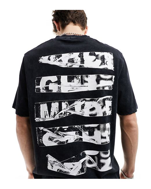 Collusion Skater fit t-shirt with tape back graphic-
