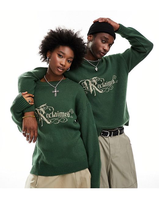 Reclaimed Vintage oversized sweater with logo green-
