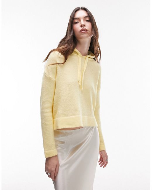 TopShop knitted hoodie lemon-