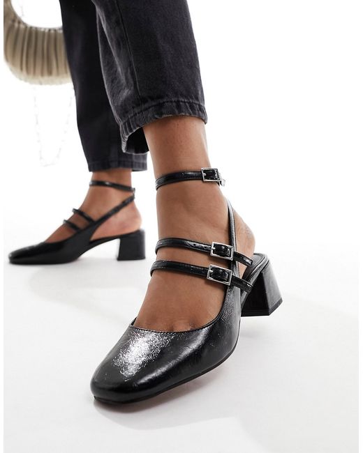 Asos Design Soccer mid heeled mary jane shoes