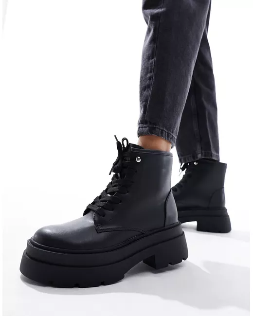 London Rebel chunky flatform hiker boots