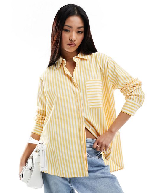 French Connection striped oversized poplin shirt
