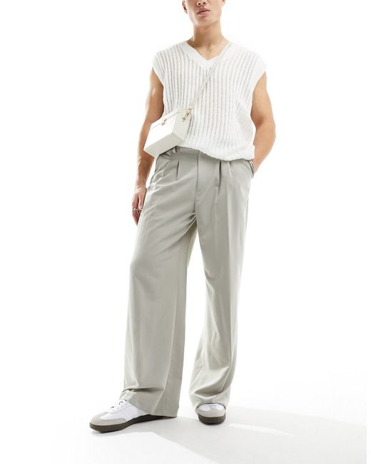 Collusion relaxed tailored pants stone-