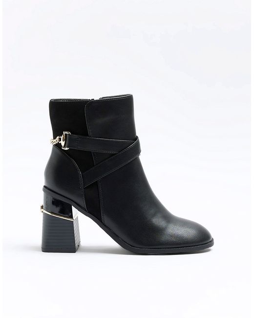 River Island wide fit block heeled boot