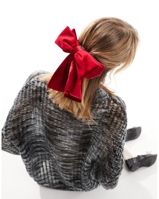 Reclaimed Vintage oversized bow hair clip velvet
