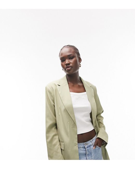 Topshop Tall straight jacket sage part of a set-