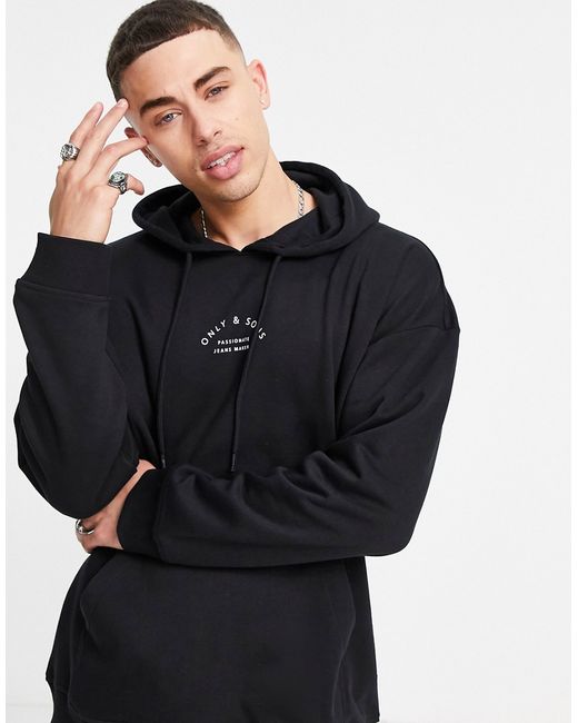 Only & Sons relaxed fit logo hoodie