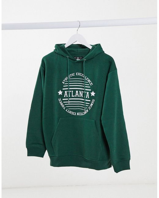 Daisy Street oversized hoodie with atlanta print-