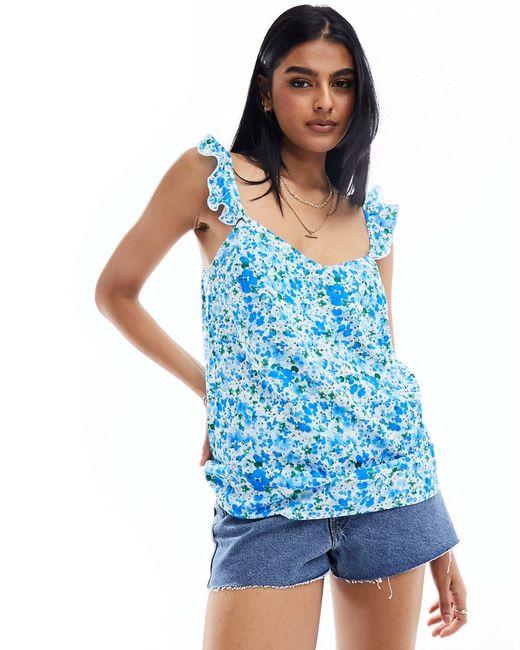 Lipsy frill sleeve cami top floral print-