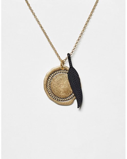 Topman feather cluster neck chain