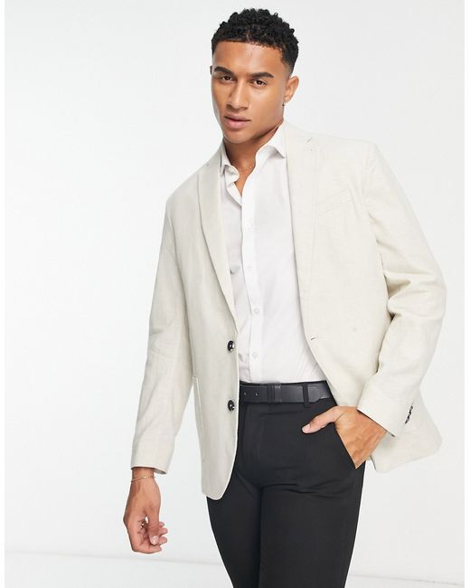 New Look relaxed fit linen suit jacket off