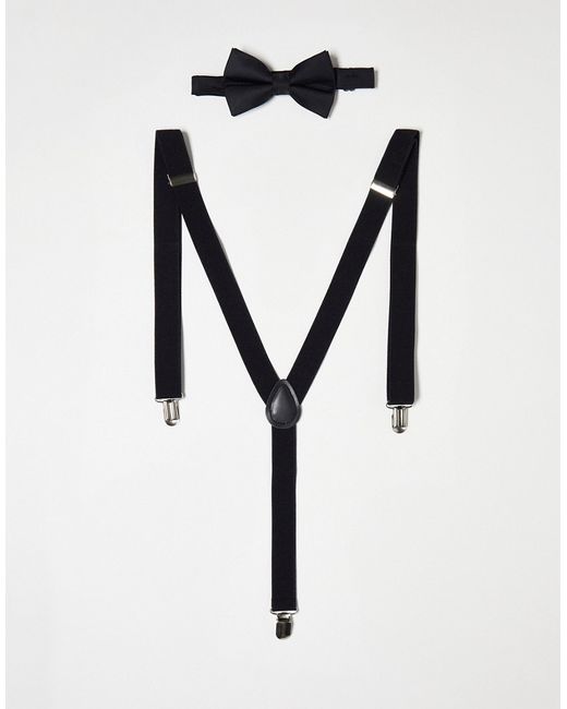 Asos Design bow tie and suspenders set