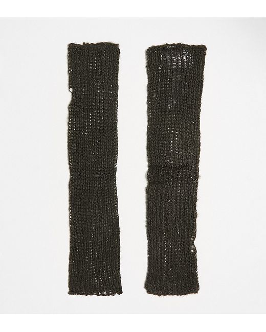 Collusion open stitch knitted arm warmers
