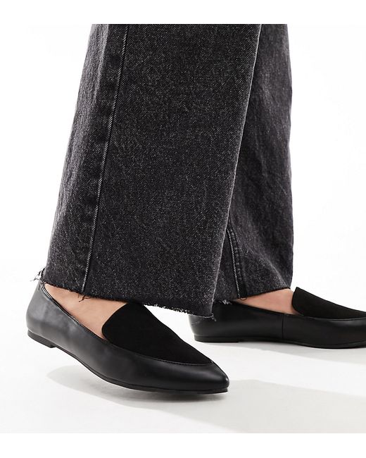 London Rebel Wide Fit pointed flat loafers
