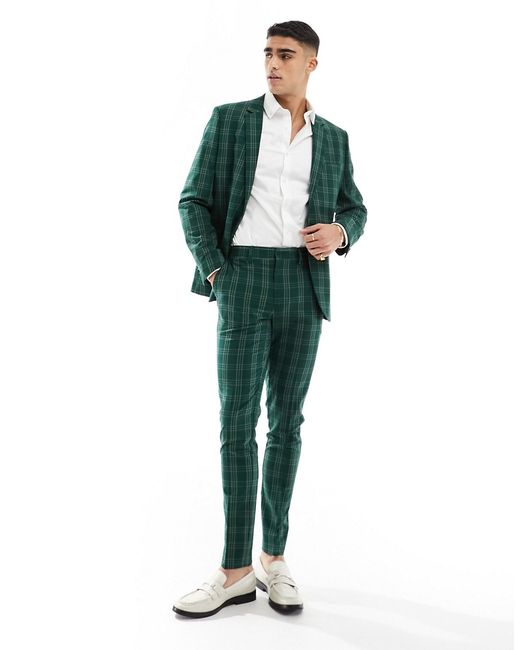 Asos Design skinny suit pants tonal check