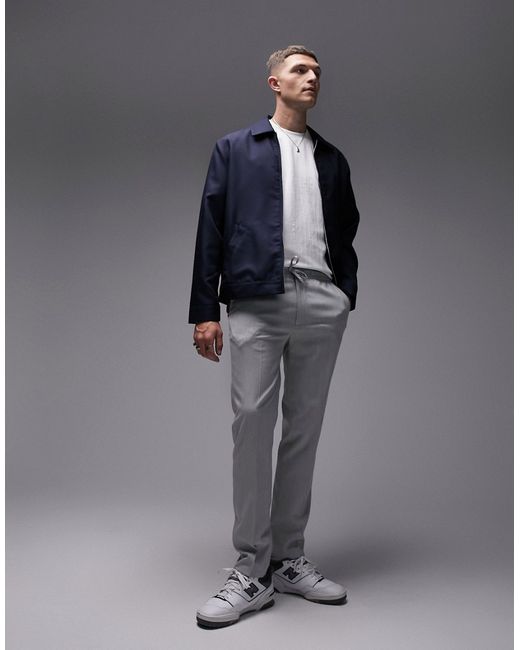 Topman skinny smart pants with elasticated waistband light