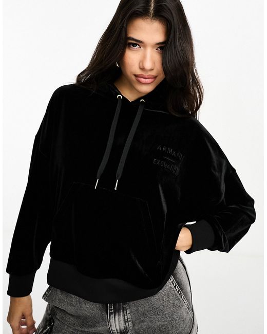 Armani Exchange velour hoodie